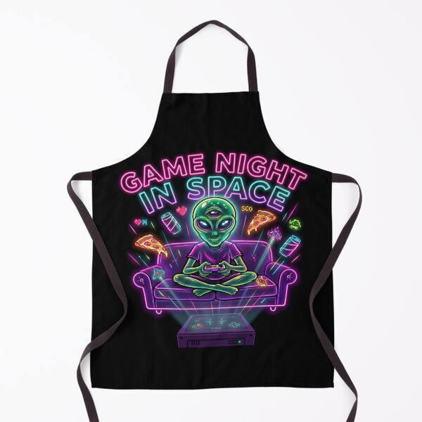 Item preview, Game Night In Space Neon Alien Gamer T-Shirt Funny Pizza Gaming Retro Aesthetic designed and sold by Prime legend .