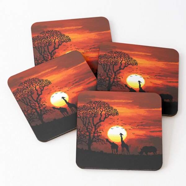 Item preview, Retro Pixel Art African Savannah Sunset designed and sold by OneToTee.
