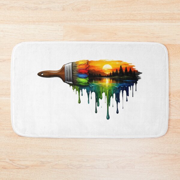 Item preview, Bob Ross Paintbrush Happy Little Trees Sunset designed and sold by SplashTastic.
