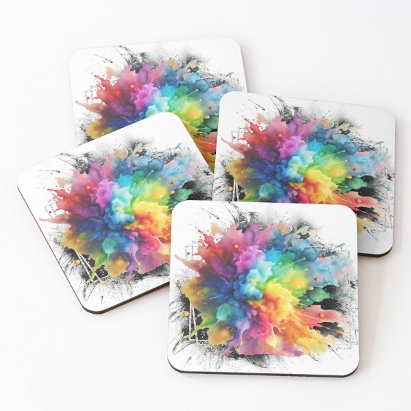 Item preview, Vibrant Color Splash Abstract Art – Rainbow Watercolor Explosion, Modern Aesthetic Design  designed and sold by ChenEngEng.