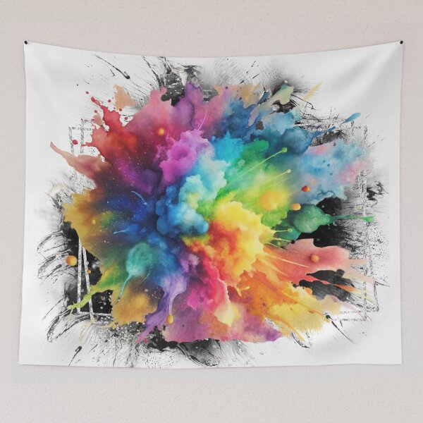 Item preview, Vibrant Color Splash Abstract Art – Rainbow Watercolor Explosion, Modern Aesthetic Design  designed and sold by ChenEngEng.