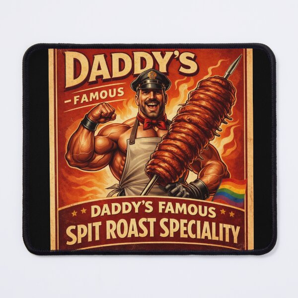 Item preview, Leather Daddy’s Famous Spit Roast Gay Pride Graphic Art Design designed and sold by ItsAKinkThing.