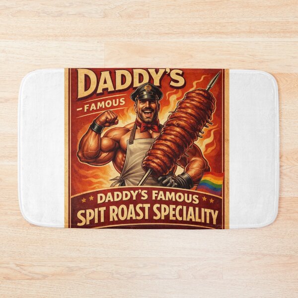 Item preview, Leather Daddy’s Famous Spit Roast Gay Pride Graphic Art Design designed and sold by ItsAKinkThing.