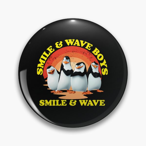 Item preview, Madagascar Penguins Smile And Wave Sunset Text Poster designed and sold by KNYA94.