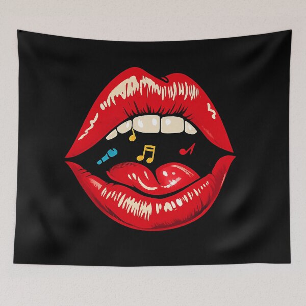 Item preview, Singing Lips – Music Lover Pop Art Aesthetic designed and sold by myforestfog.