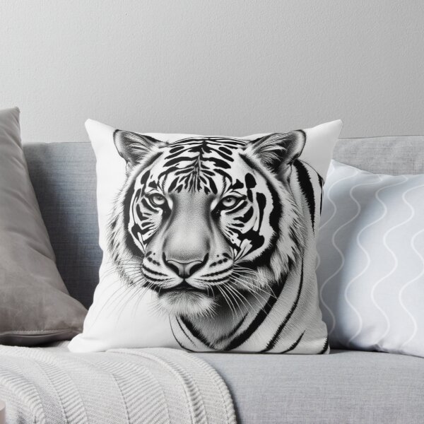 Artikelvorschau, Tiger in Schwarz und Weiß entworfen und verkauft von RAISC.