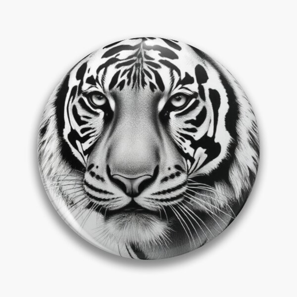 Aperçu de l'œuvre Tigre en noir et blanc créée et vendue par RAISC.