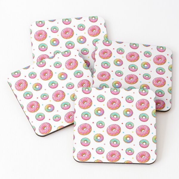 Item preview, Colorful Pink and Teal Glazed Donut Pattern designed and sold by Found Dream.