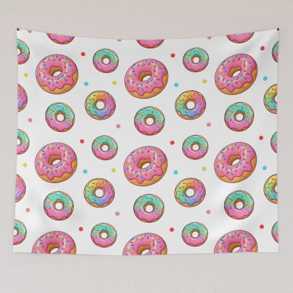 Item preview, Colorful Pink and Teal Glazed Donut Pattern designed and sold by Found Dream.