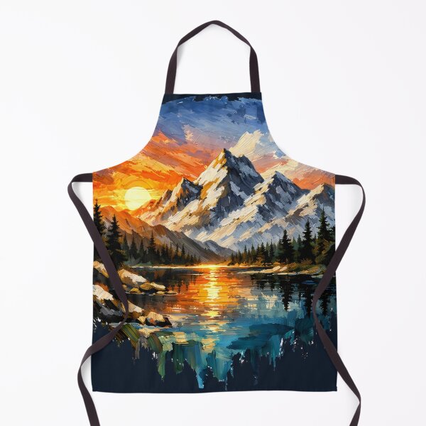 Item preview, Bob Ross Style Mountain Sunset Happy Little Trees designed and sold by SplashTastic.