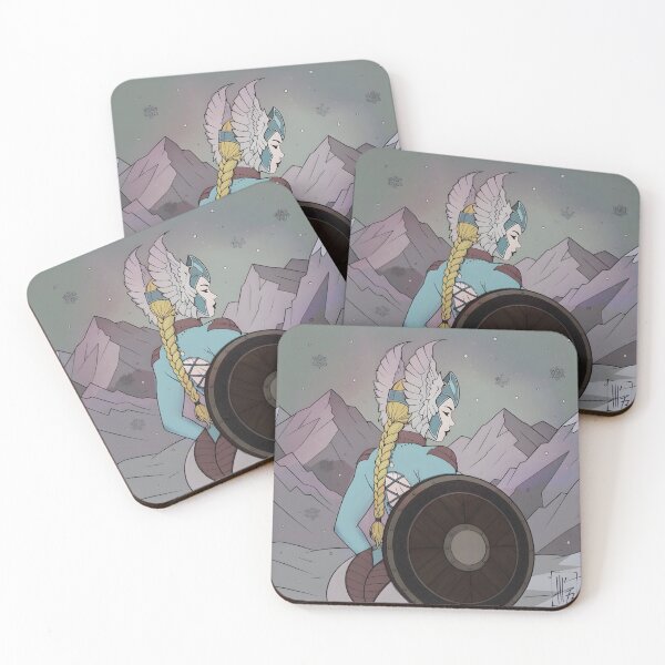Item preview, Viking Shieldmaiden in Snowy Mountains designed and sold by Hedon77.