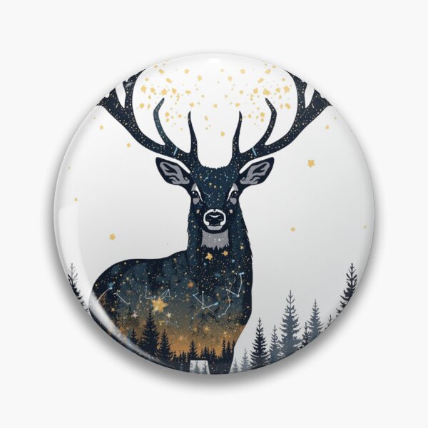 Item preview, Starlight Deer – Forest Antlers Constellation Illustration designed and sold by catcurio.