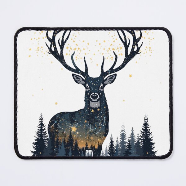 Item preview, Starlight Deer – Forest Antlers Constellation Illustration designed and sold by catcurio.