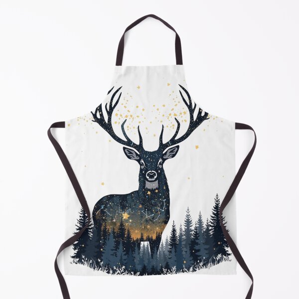 Item preview, Starlight Deer – Forest Antlers Constellation Illustration designed and sold by catcurio.