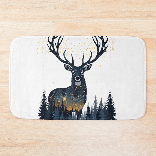 Item preview, Starlight Deer – Forest Antlers Constellation Illustration designed and sold by catcurio.