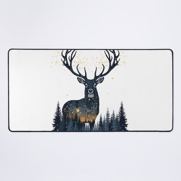 Item preview, Starlight Deer – Forest Antlers Constellation Illustration designed and sold by catcurio.