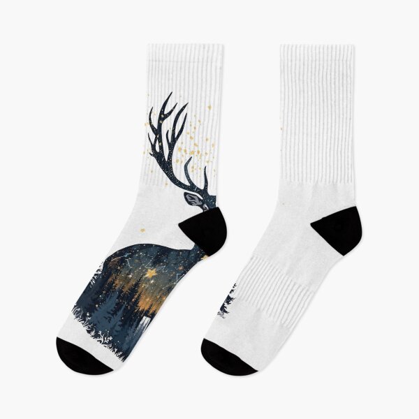 Item preview, Starlight Deer – Forest Antlers Constellation Illustration designed and sold by catcurio.