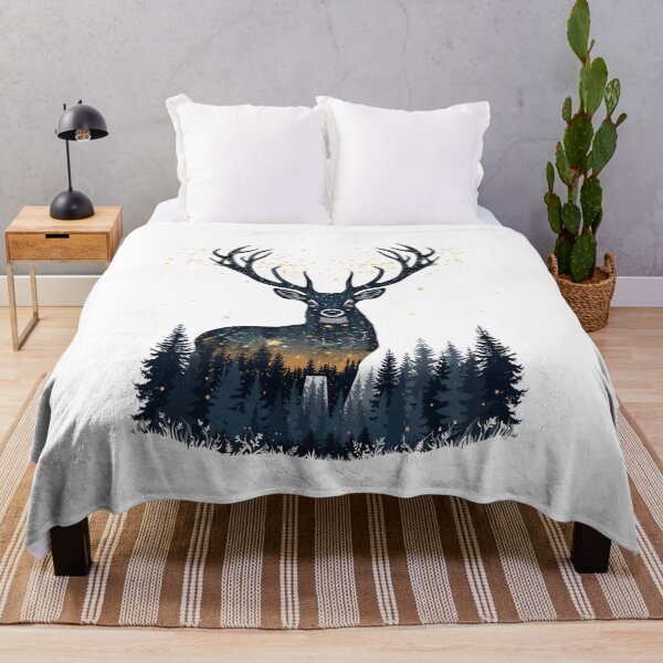 Item preview, Starlight Deer – Forest Antlers Constellation Illustration designed and sold by catcurio.