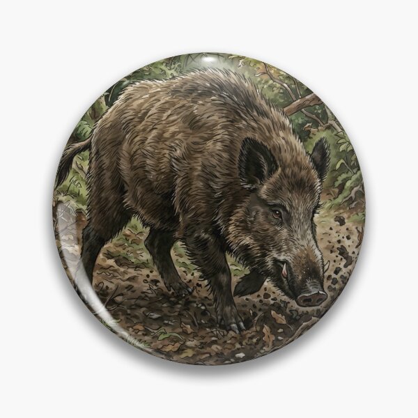 Item preview, Wild Boar - Woodland Wildlife Forest Illustration designed and sold by RubisLeaf.