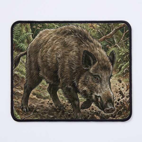 Item preview, Wild Boar - Woodland Wildlife Forest Illustration designed and sold by RubisLeaf.