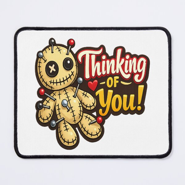 Item preview, Thinking of You Voodoo Doll – Cute Dark Humor Love Design designed and sold by myforestfog.