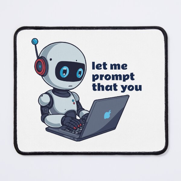 Item preview, Robot Using Laptop “Let Me Prompt That For You” Funny AI T-Shirt designed and sold by VJ-VIBEZ.