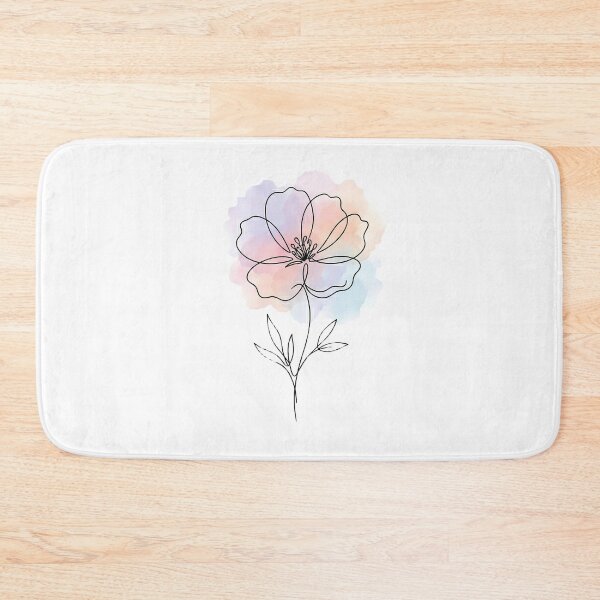Item preview, Minimalist Wildflower Continuous Line Drawing with Pastel Watercolor designed and sold by Art-Selling.