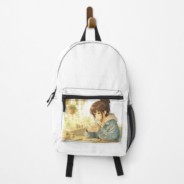 Item preview, Lo Fi Girl Matcha Cafe Anime Aesthetic Cozy Plant Cafe Illustration Ghibli Style Relaxing Study Girl designed and sold by Art-Selling.