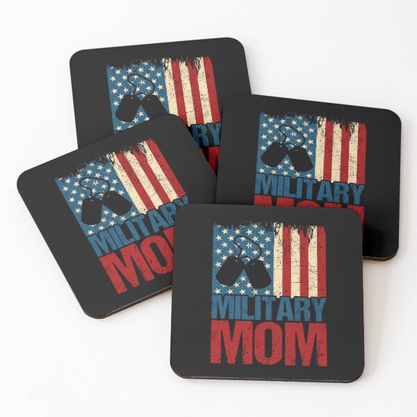 Item preview, Proud Military Mom Patriotic Flag Design with Dog Tags Vintage Style designed and sold by FatCatCD.