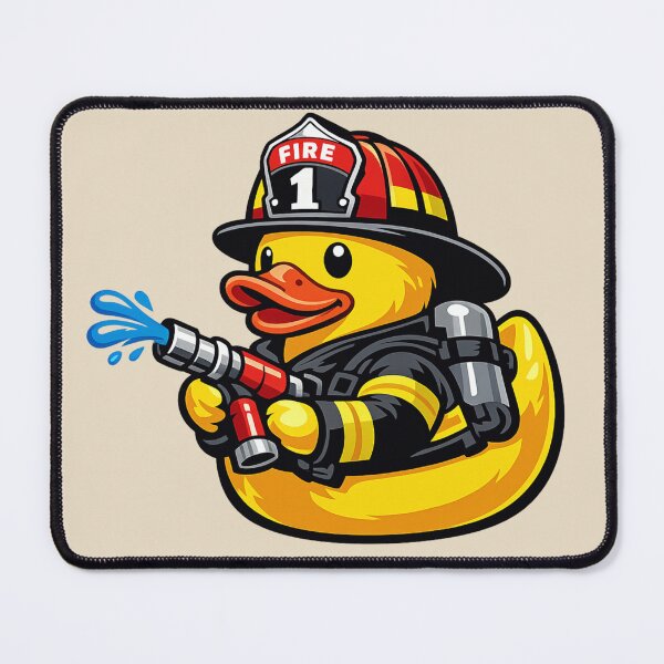 Item preview, Funny Firefighter Rubber Duck Cartoon Fireman Duck designed and sold by BROHLine Studio.