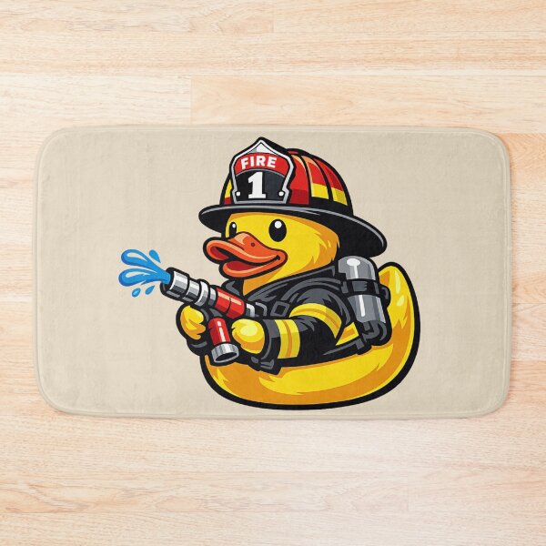 Item preview, Funny Firefighter Rubber Duck Cartoon Fireman Duck designed and sold by BROHLine Studio.