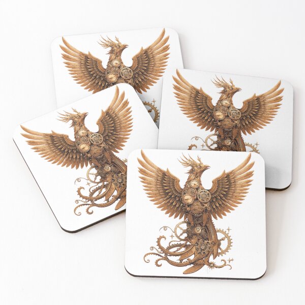 Item preview, Mechanical Phoenix – Steampunk Mythological Illustration designed and sold by catcurio.