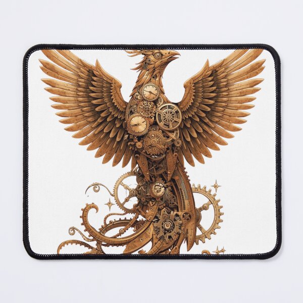 Item preview, Mechanical Phoenix – Steampunk Mythological Illustration designed and sold by catcurio.