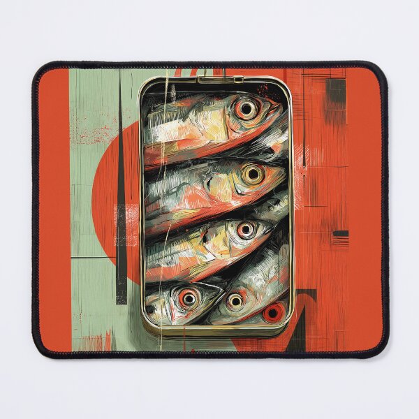 Item preview, Sardines Tin Art – Retro Abstract Fish Illustration designed and sold by dharanna.