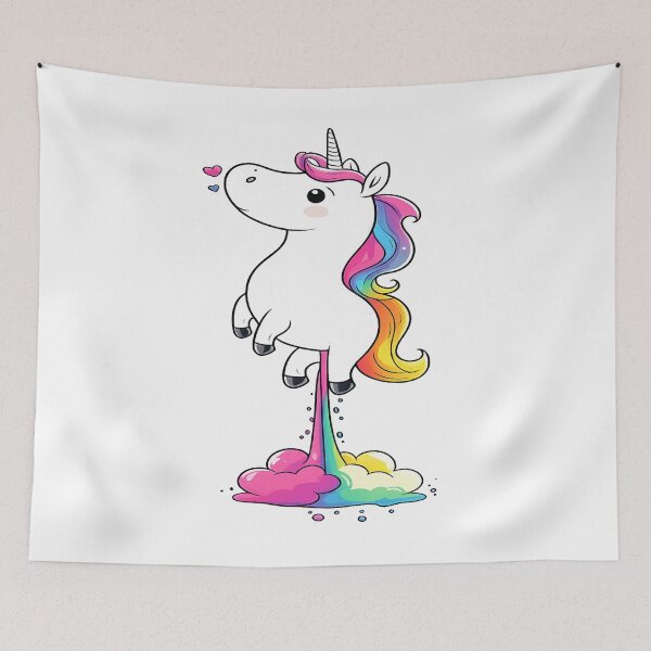 Item preview, Funny Rainbow Unicorn - Magic Rocket Power Cartoon designed and sold by myforestfog.