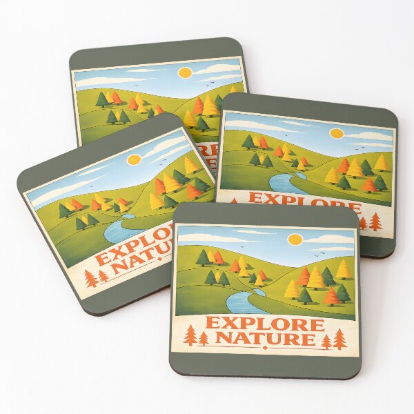 Item preview, Explore Nature – Retro Landscape Adventure Poster designed and sold by blankTeeShirt.