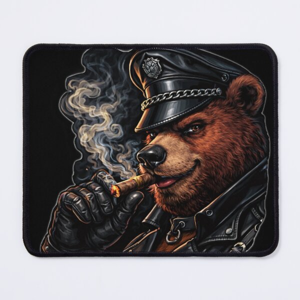 Item preview, Smokin’ Hot Leather Daddy Bear Leder Gay Pride Graphic Art Design designed and sold by ItsAKinkThing.