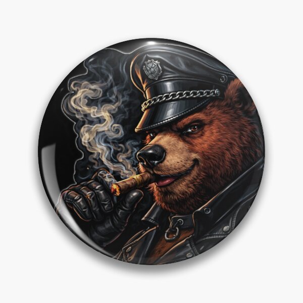 Item preview, Smokin’ Hot Leather Daddy Bear Leder Gay Pride Graphic Art Design designed and sold by ItsAKinkThing.