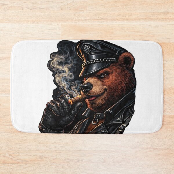 Artikelvorschau, Smokin’ Hot Leather Daddy Bear Leder Gay Pride Grafikdesign entworfen und verkauft von ItsAKinkThing.