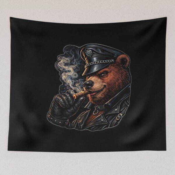 Item preview, Smokin’ Hot Leather Daddy Bear Leder Gay Pride Graphic Art Design designed and sold by ItsAKinkThing.