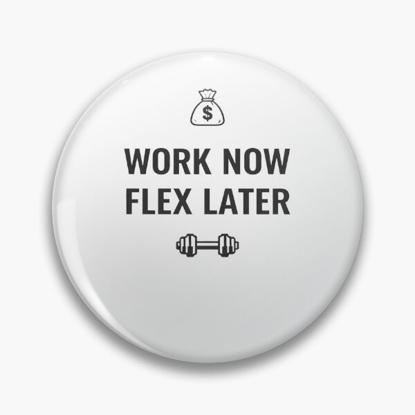 Item preview, Work Now Flex Later Minimal Typography Sticker Success Mindset designed and sold by MinimalMood Studio.