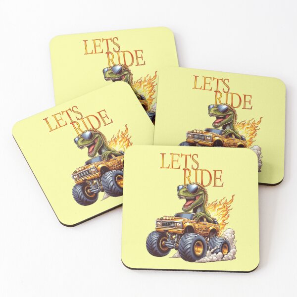 Item preview, Dinosaur having fun riding a monster truck designed and sold by LoneAngel.