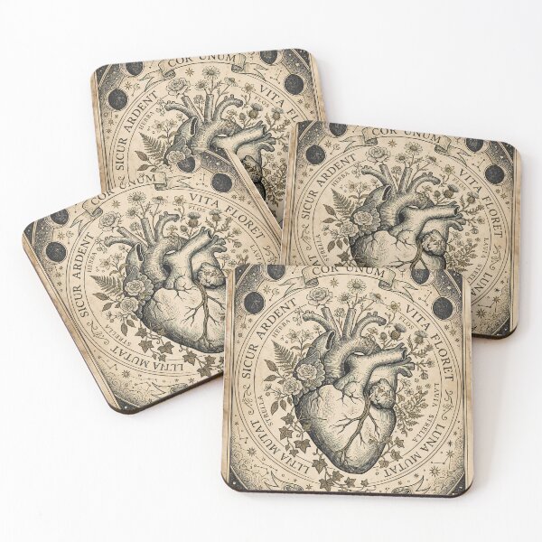 Item preview, Vintage Alchemical Anatomical Heart Illustration with Celestial Moon Phases designed and sold by Art-Selling.