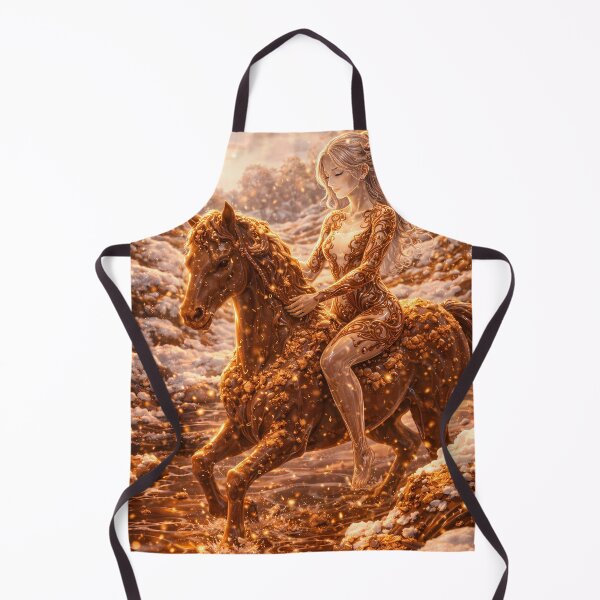 Item preview, Golden Winter Goddess Riding Horse Fantasy designed and sold by KnitOfShadoF.
