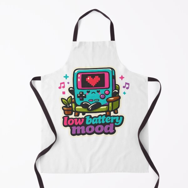 Item preview, Low Battery Mood – Kawaii Retro Gamer Girl Aesthetic Sticker designed and sold by Naviora.