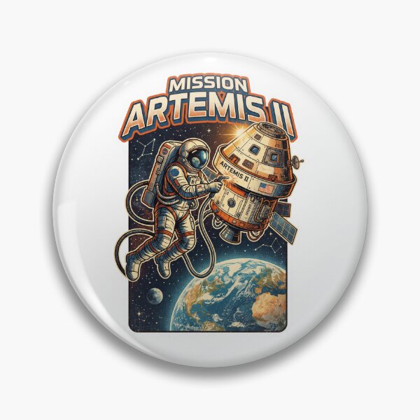 Item preview, Retro Mission Artemis II Spacewalk Over Earth designed and sold by MythicCotton.