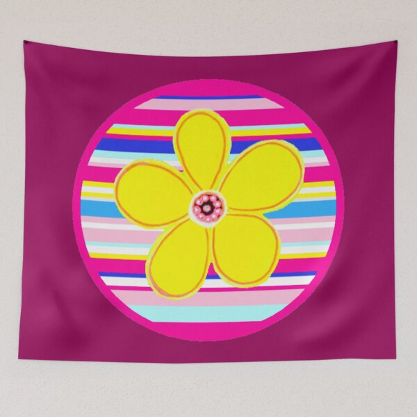Item preview, yellow flower colours and stripes designed and sold by kel72.