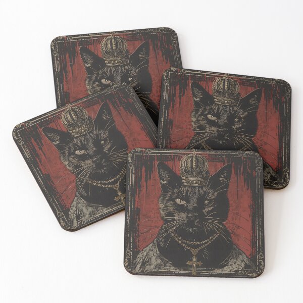 Item preview, The Plague Saint — Gothic Cat Art Print designed and sold by Mourne & Dusk.