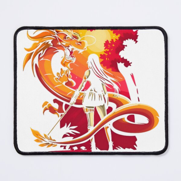 Item preview, Dragon and Warrior in Fiery Sunset designed and sold by Rangmanch.