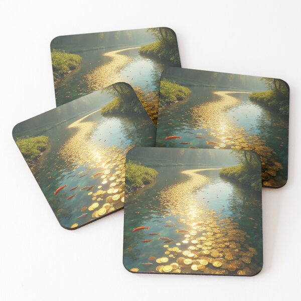 Item preview, Golden Coins River Landscape designed and sold by Creative Visualize.